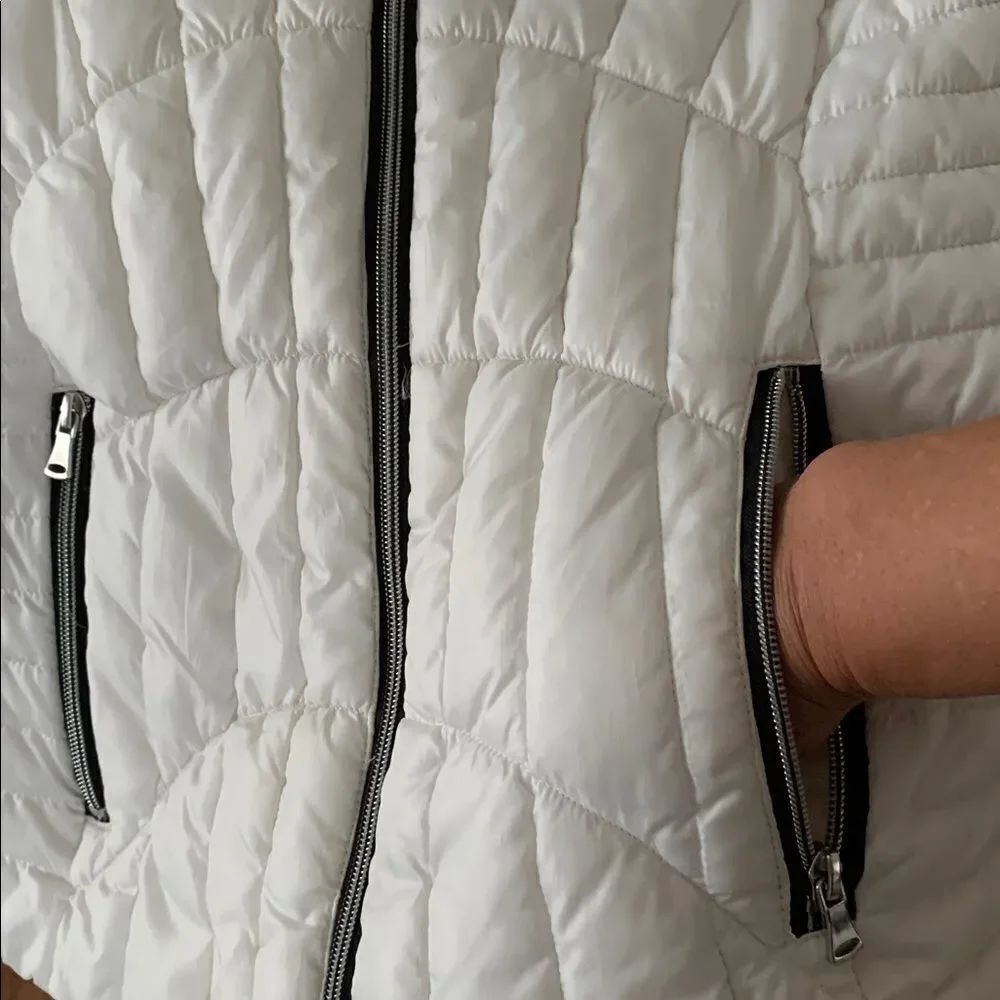 Pink Platinum Women's White Puffer Quilted Jacket Full Zip Pockets Size XL - Picture 13 of 13